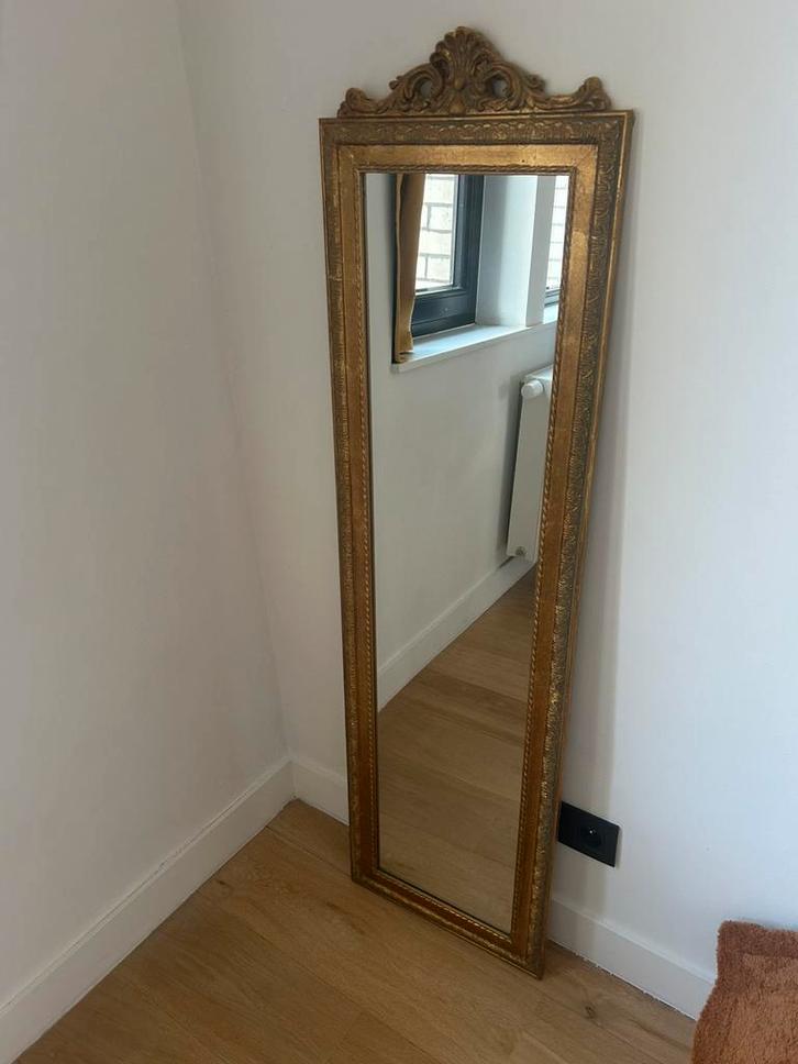 Grand miroir ancien doré, miroir sur pied / à poser, Antiquités & Art, Antiquités | Miroirs, Enlèvement