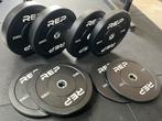 REP-Fitness Black Bumper Plate Set (100 Kg), Sport en Fitness, Fitnessmaterialen, Ophalen, Zo goed als nieuw