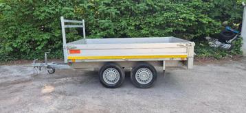 Remorque double essieux 750kg Alu.avec certificat conformité, Enlèvement, Comme neuf
