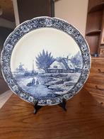 vintage Boch Belgium Delfts blauw-wit keramiek wandbord, Ophalen