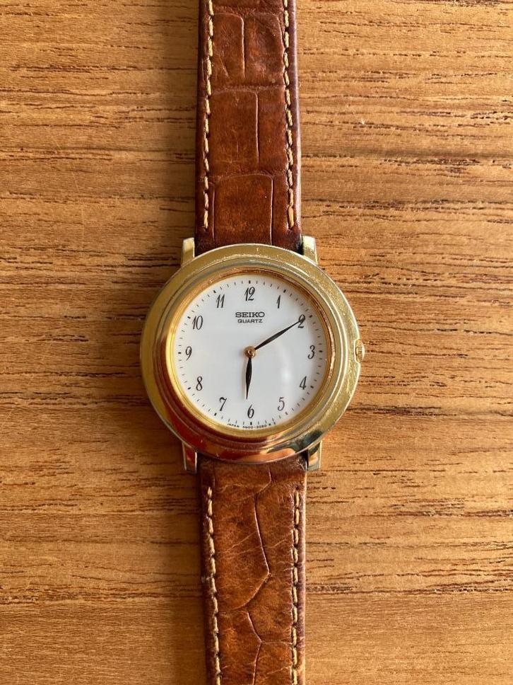 Seiko Quartz dames horloge jaren '90 met lederen band, Handtassen en Accessoires, Horloges | Dames, Zo goed als nieuw, Polshorloge