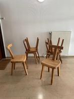 Suite de 6 chaises brutalistes vintage, Ophalen of Verzenden, Zo goed als nieuw, Vijf, Zes of meer stoelen