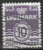 Denemarken 1933/1940 - Yvert 259 - Waarde onder kroon (ST), Timbres & Monnaies, Timbres | Europe | Scandinavie, Danemark, Affranchi