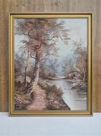 Huile sur toile Vintage Irène Cafieri Berge en automne, Verzenden