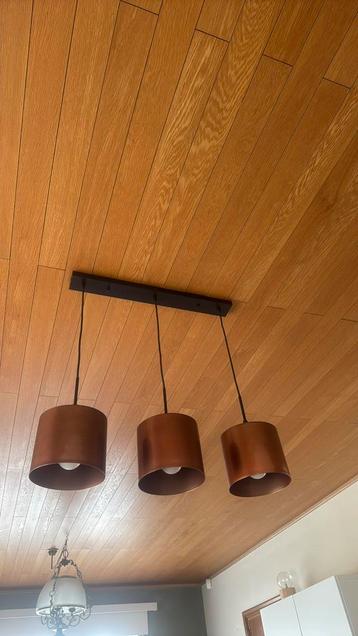 Hanglampen met koperen look, Enlèvement, Comme neuf