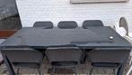 Tuintafel met 6 stoelen., Tuin en Terras, Ophalen, 6 zitplaatsen, Aluminium, Zo goed als nieuw