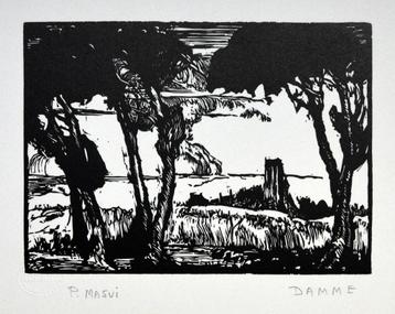 Paul-Auguste Masui (1888-1981) - Ets - Damme - 1919 beschikbaar voor biedingen