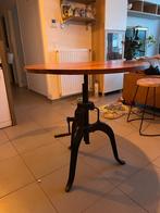 Table ajustable Diam 90 - Bois massif, Maison & Meubles, Métal, Quatre personnes, Rond, 50 à 100 cm