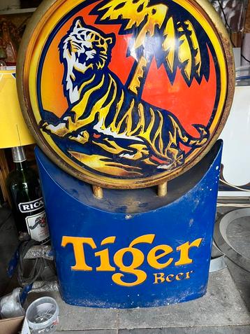 Tiger bier lichtbak lichtreclame antiek vintage mancave