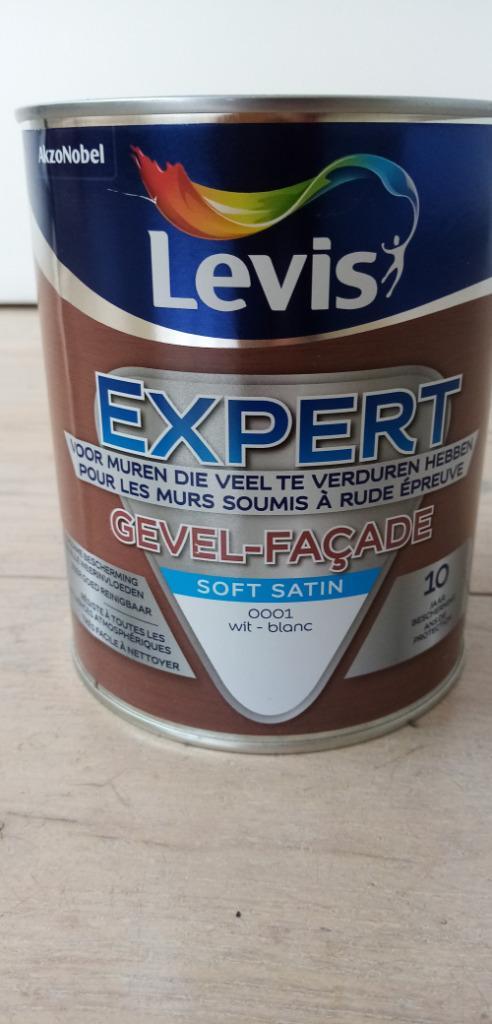 Levis Expert witte zachte satijnen gevelverf 1L, nieuw, 24€, Doe-het-zelf en Bouw, Verf, Beits en Lak, Nieuw, Verf, Minder dan 5 liter