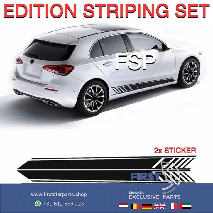 W177 A45 AMG EDITION STICKER SET L/R STRIPING A KLASSE 2020-, Autos : Divers, Tuning & Styling, Enlèvement ou Envoi