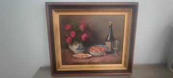 Belle peinture à l'huile sur toile nature morte de P. Peelma, Enlèvement ou Envoi