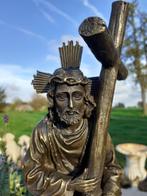 Statue en bronze signé sur socle en marbre(Jésus Christ), Antiquités & Art, Art | Sculptures & Bois, Enlèvement ou Envoi