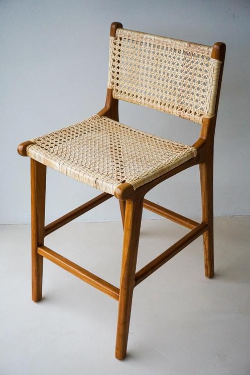 Stocksale - Teakhouten barstoel (nieuw), Huis en Inrichting, Barkrukken, Nieuw, Hout, Ophalen