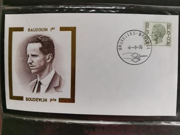 FDC Belgie 1976 - Koning Boudewijn, Ophalen of Verzenden, Gestempeld, 1e dag stempel, Koninklijk huis