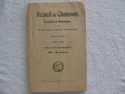 Patois de Mouscron – Alfred Henno - EO 1908 – rare, Livres, Histoire nationale, Utilisé, Enlèvement ou Envoi