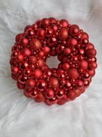 Kerstkrans van rode kerstballen/kerstdecoratie, Nieuw, Ophalen of Verzenden