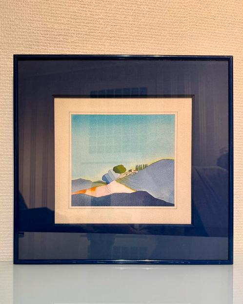 Ingelijste aquarel van Bruno Delvigne, Antiek en Kunst, Kunst | Schilderijen | Modern, Ophalen