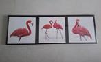 3x canvas flamingo 25 x 25 cm - nieuw, Ophalen, Minder dan 50 cm, Nieuw, Print