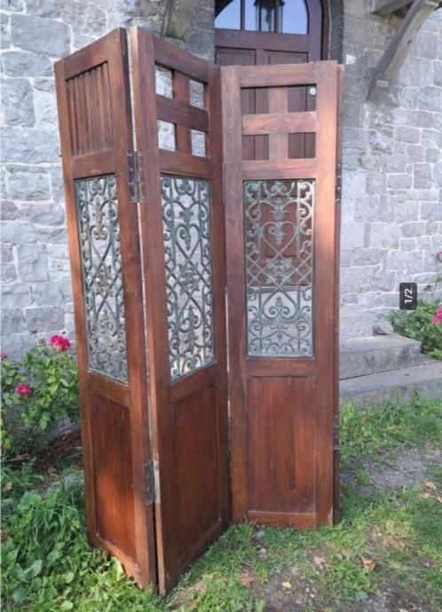 Paravent ancien en bois massif, Antiek en Kunst, Antiek | Meubels | Kasten, Ophalen