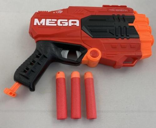 Nerf Mega Tri-Break Break Open Blaster with 3-Dart Hasbro 20, Kinderen en Baby's, Speelgoed | Buiten | Los speelgoed, Gebruikt