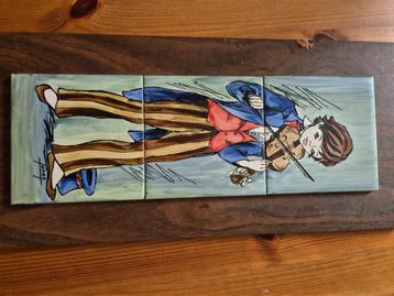 Tableau carreaux peints violoniste  beschikbaar voor biedingen