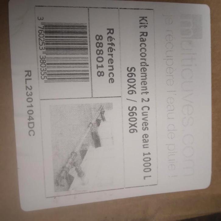 Kit raccordement cuves à eau, Jardin & Terrasse, Barils de pluie, Comme neuf