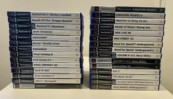 Lot Playstation 2 Games en 3 Originele Memory Cards (PS2) beschikbaar voor biedingen