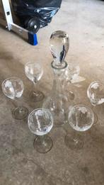 Wijnkaraf met 6 glazen retro, Verzamelen, Gebruikt, Ophalen of Verzenden