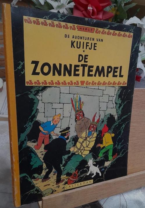 kuifje de zonnetempel met linnen rug  Sc copyright 1949, Boeken, Stripverhalen, Gelezen, Eén stripboek, Ophalen of Verzenden