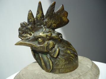 antiek bronzen haan Fonderie Jules D'Heur Herstal coq bronze beschikbaar voor biedingen