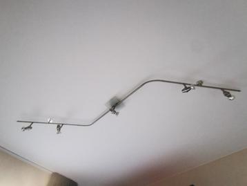 Grand plafonnier 5 spots LED orientables / alu brossé  beschikbaar voor biedingen