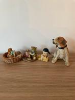 Set van 4 kleine decoratiebeeldjes (hond, beer, kindje), Enlèvement ou Envoi, Comme neuf, Animal