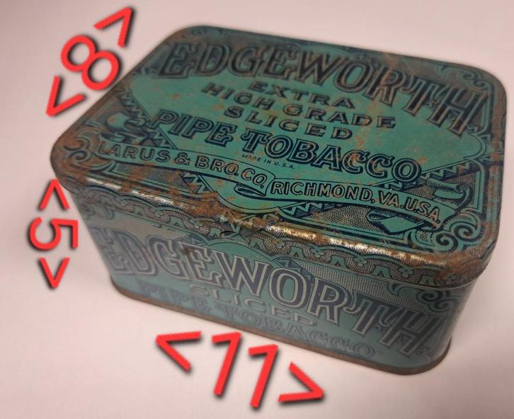 Edgeworth pipe tobacco, oud gevuld blik., Verzamelen, Blikken, Gebruikt, Overige, Overige merken, Ophalen of Verzenden