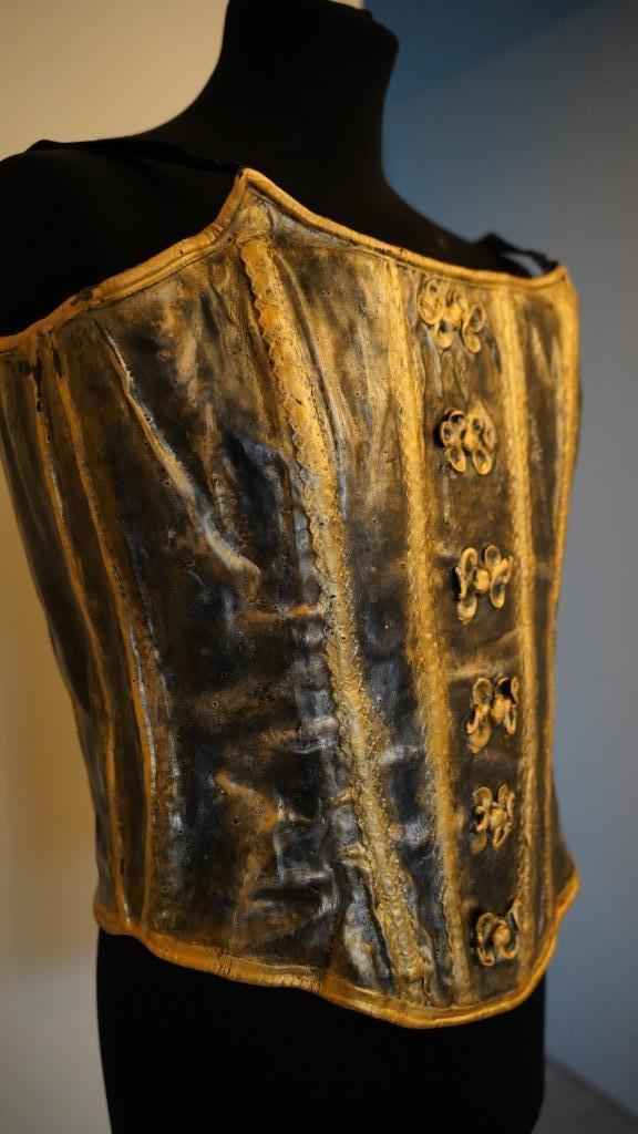 Corset - handgemaakt - cosplay, Kleding | Dames, Topjes, Zo goed als nieuw, Maat 38/40 (M), Geel, Zonder mouw, Ophalen of Verzenden