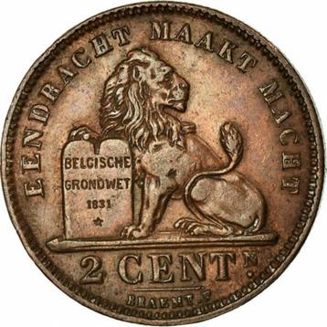 Belgique 2 centimes, 1902-1909 Hollandais - ROI DES BELGES