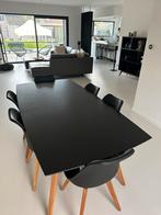 Zwarte set barkast + tafel en 4 stoelen., Huis en Inrichting, Gebruikt, 100 tot 150 cm, Modern Scandinavisch, Vijf personen of meer