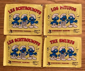 1982 Panini - The Smurfs stickers - Lot of 4 packs beschikbaar voor biedingen