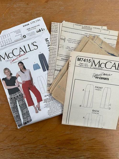 Naaipatroon McCall's M7415 (Palmer Pletsch), Hobby en Vrije tijd, Naaien en Fournituren, Nieuw, Overige typen, Ophalen of Verzenden