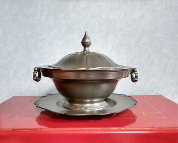 NOUVEAU PRIX - Soupière Style Louis XVI - Etain + poinçons, Antiquités & Art, Enlèvement