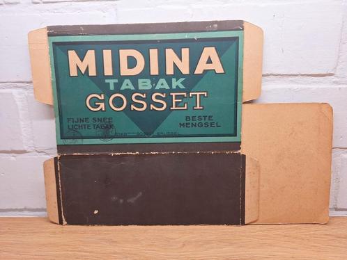 Oude etalage doos Tabak Midina van Gosset Brussel, Verzamelen, Merken en Reclamevoorwerpen, Gebruikt, Verpakking, Ophalen of Verzenden