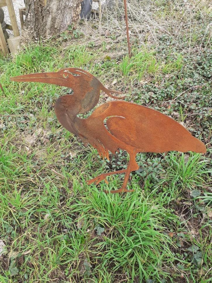 SUPERB RUSTY METAL HERON (tuinplukker), Tuin en Terras, Tuinstekers, Ophalen of Verzenden
