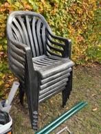 zwarte terrasstoelen 6 stuks, Tuin en Terras, Ophalen, Gebruikt, Kunststof