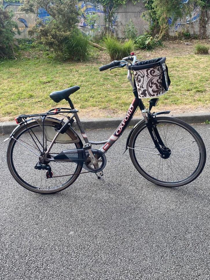 OXFORD 28 inch 7V-fiets met mand,, Fietsen en Brommers, Fietsen | Dames | Damesfietsen, Zo goed als nieuw, Overige merken, (Extra) lage instap