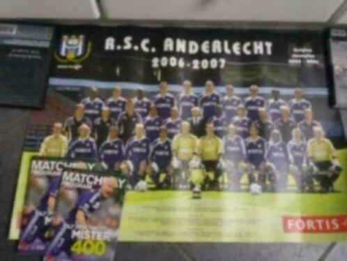 2 posters Anderlecht + 1 wedstrijd programmaboekje Deschacht, Collections, Articles de Sport & Football, Comme neuf, Affiche, Image ou Autocollant