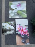 Canvas muurdecoratie bloemen, Ophalen of Verzenden, Zo goed als nieuw