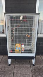 Grote Vogelkooi op wieltjes met benodigdheden, Ophalen, Gebruikt, Metaal, Vogelkooi