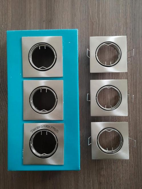 6x nieuwe alu inbouwspots GU10, Huis en Inrichting, Lampen | Spots, Nieuw, Led, Ophalen of Verzenden