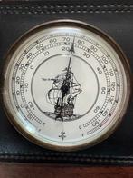 Vintage nautisch wandpaneel met barometer & thermometer, Ophalen of Verzenden, Gebruikt, Weerstation