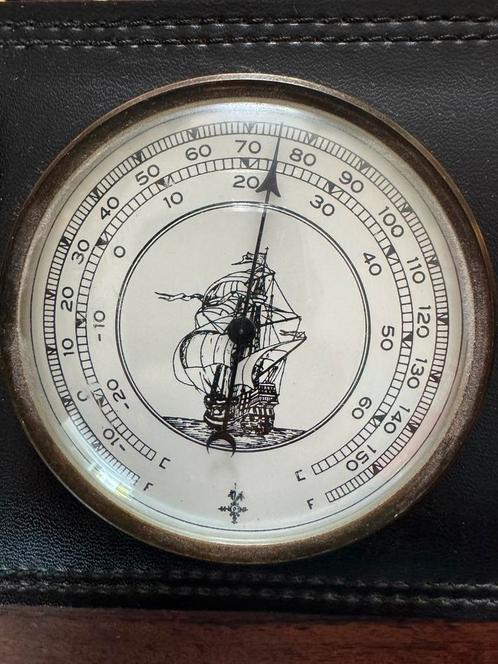 Vintage nautisch wandpaneel met barometer & thermometer, Audio, Tv en Foto, Weerstations en Barometers, Gebruikt, Weerstation